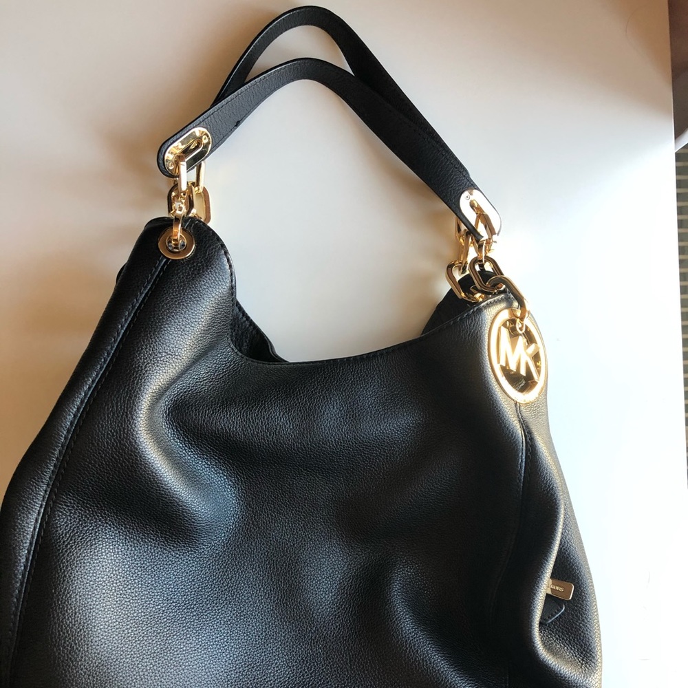 Michael Kors Fulton black Hobo leather bag